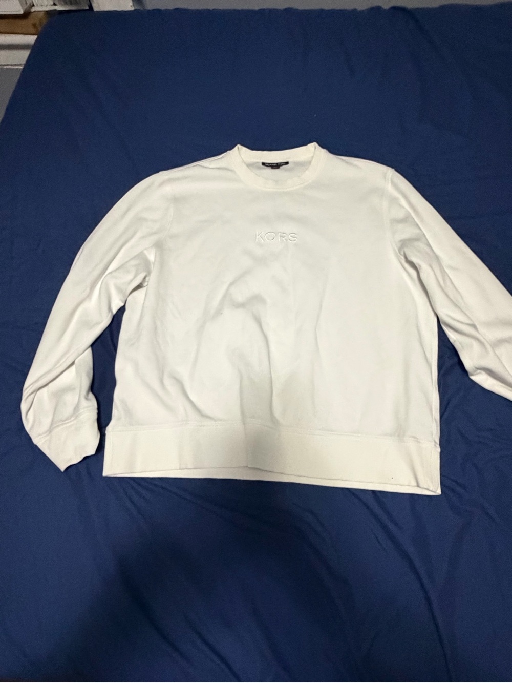 Michael Kors White Men's Crewneck Sweatshirt with Subtle Logo